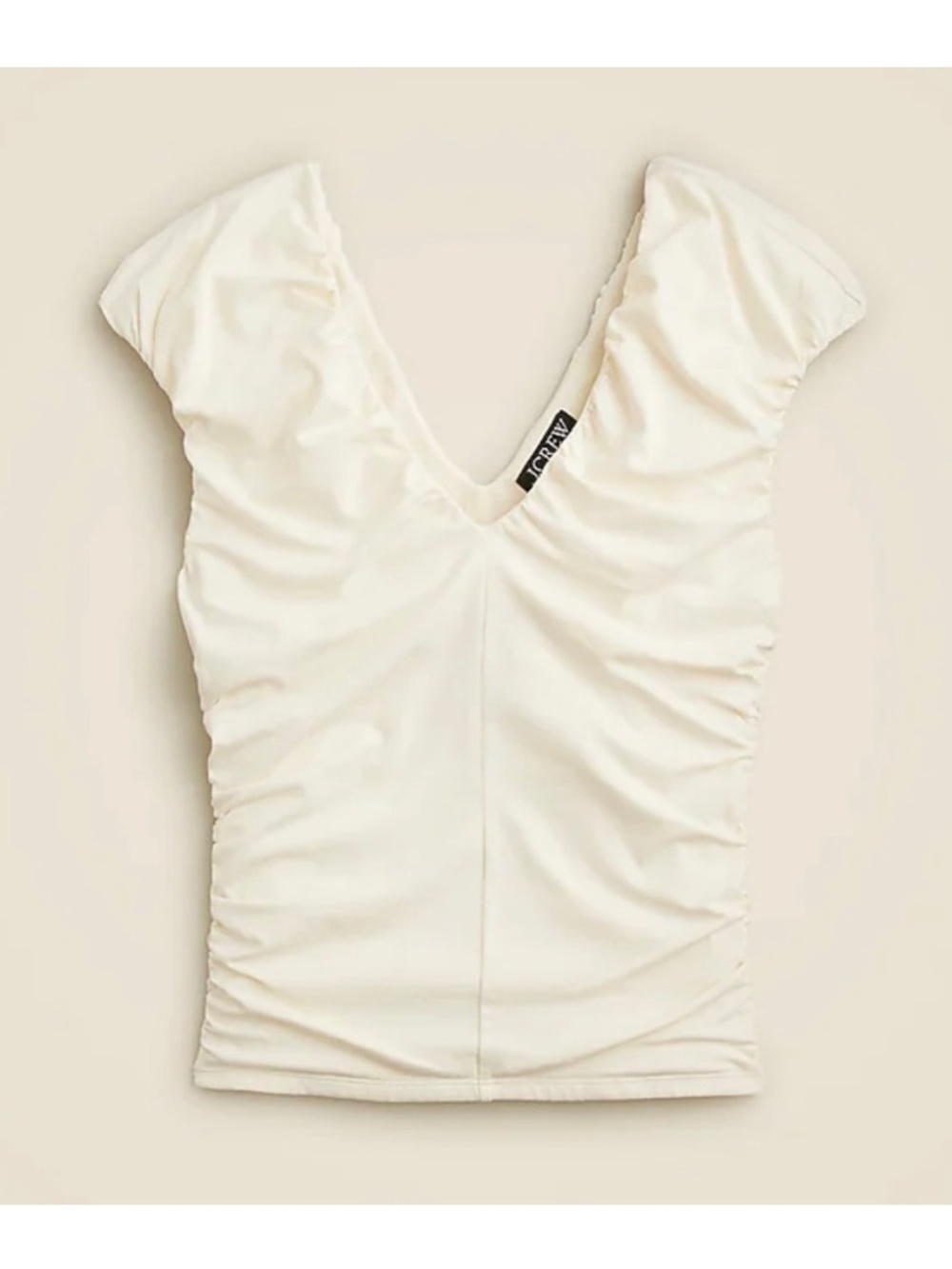 J Crew Cream V-Neck Ruched Women’s Top